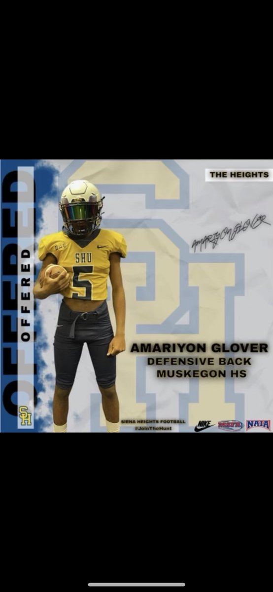 AGloverG6's tweet photo. After a great official visit and conversation with @_coachmcgaughy and the rest of the coaching staff, I’m blessed to receive my 2nd offer to @SienaHeightsFB @iTeamDockery https://t.co/Kk1T81QdQr