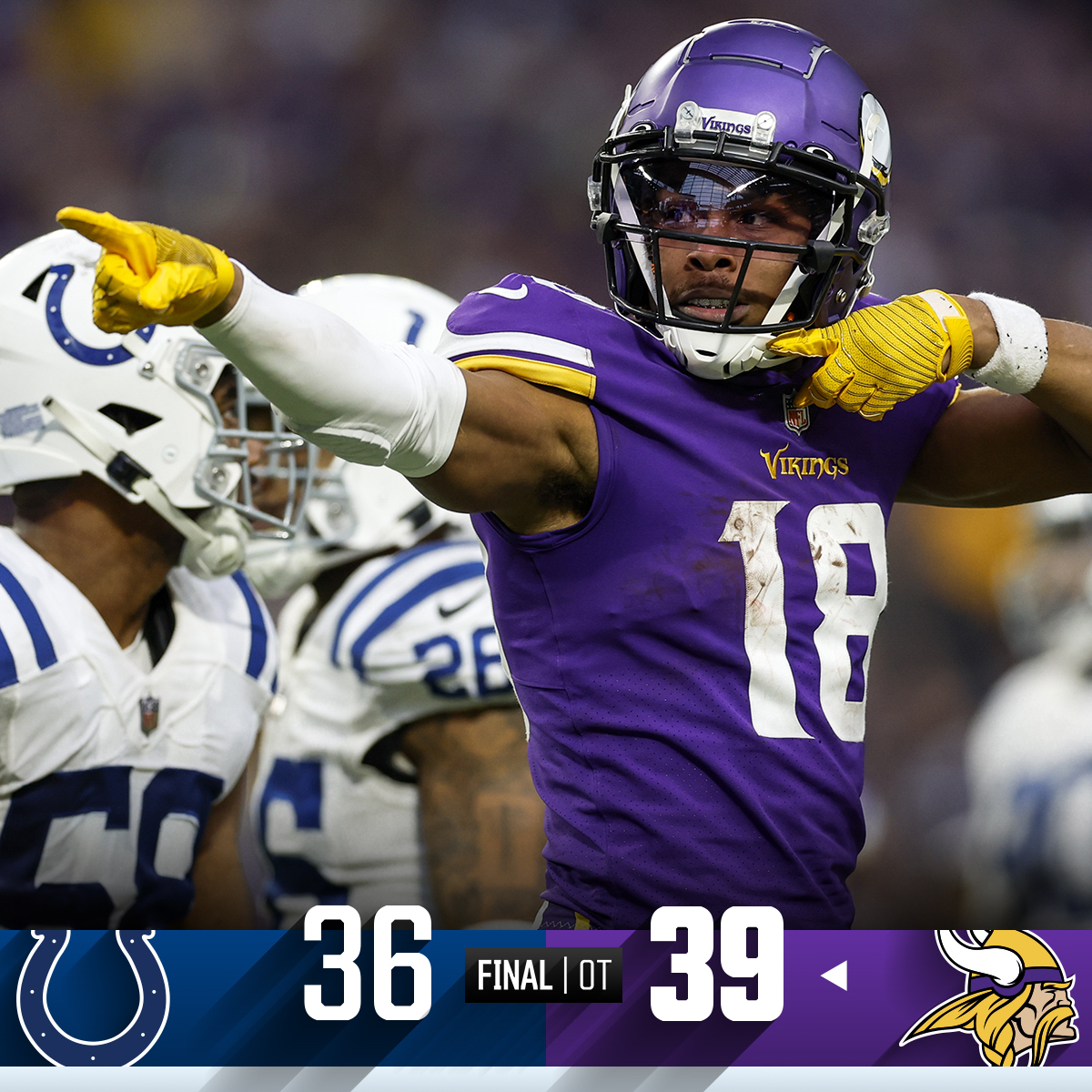 NFL on X: 'FINAL: The @Vikings cap off the largest comeback ever to clinch  the NFC North! #INDvsMIN #SKOL  / X