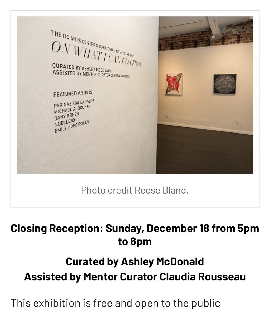 Tomorrow! Closing reception @dcartscenter in Adams Morgan Sunday 12/18 from 5pm-6pm, Free eastcityart.com/openings-and-e…