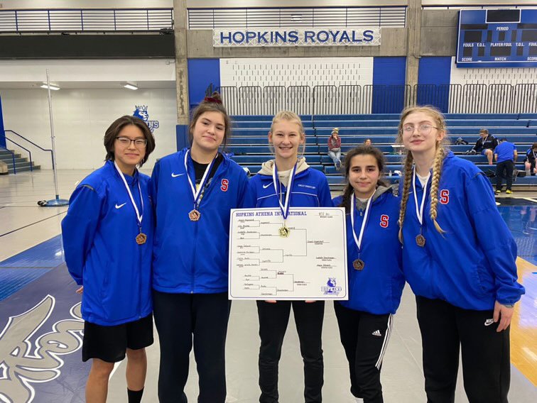 Simley Girls in the Hopkins Athena Tournament results
Charli Raymond 1st 3-0
Anna Kos 4th 1-2
Maisy Komatsu 4th 2-2
Shaylee Olson 4th 2-2
Anja Sanchez 3rd 2-1