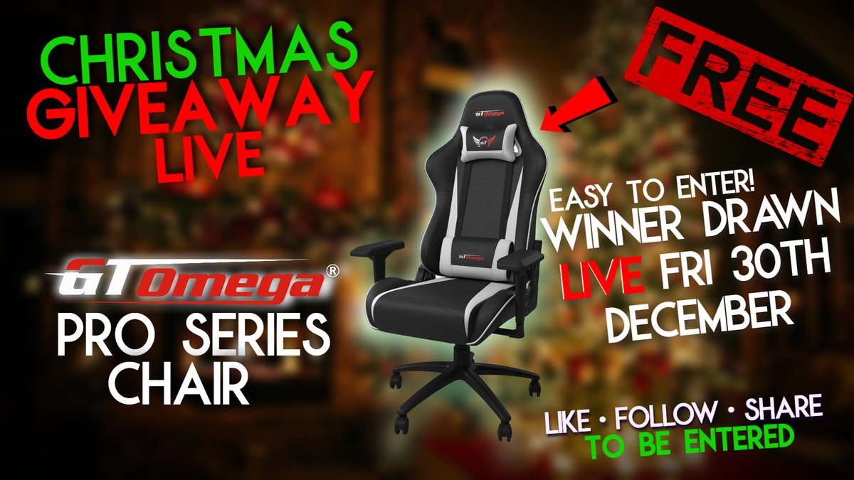 🎄CHRISTMAS GIVEAWAY!🎄

In Partnership with <a href="/GTOmegaRacing/">GT Omega</a> we will be giving away a
PRO SERIES CHAIR!

To Enter Simply⤵️
1. Follow, Like &amp; Share📩
2. Follow <a href="/GTOmegaRacing/">GT Omega</a> ⬅️
3. Win The Chair 🫰

Winner will be drawn LIVE Fri 30th December 9PM🔴

Thanks for an INCREDIBLE Year!