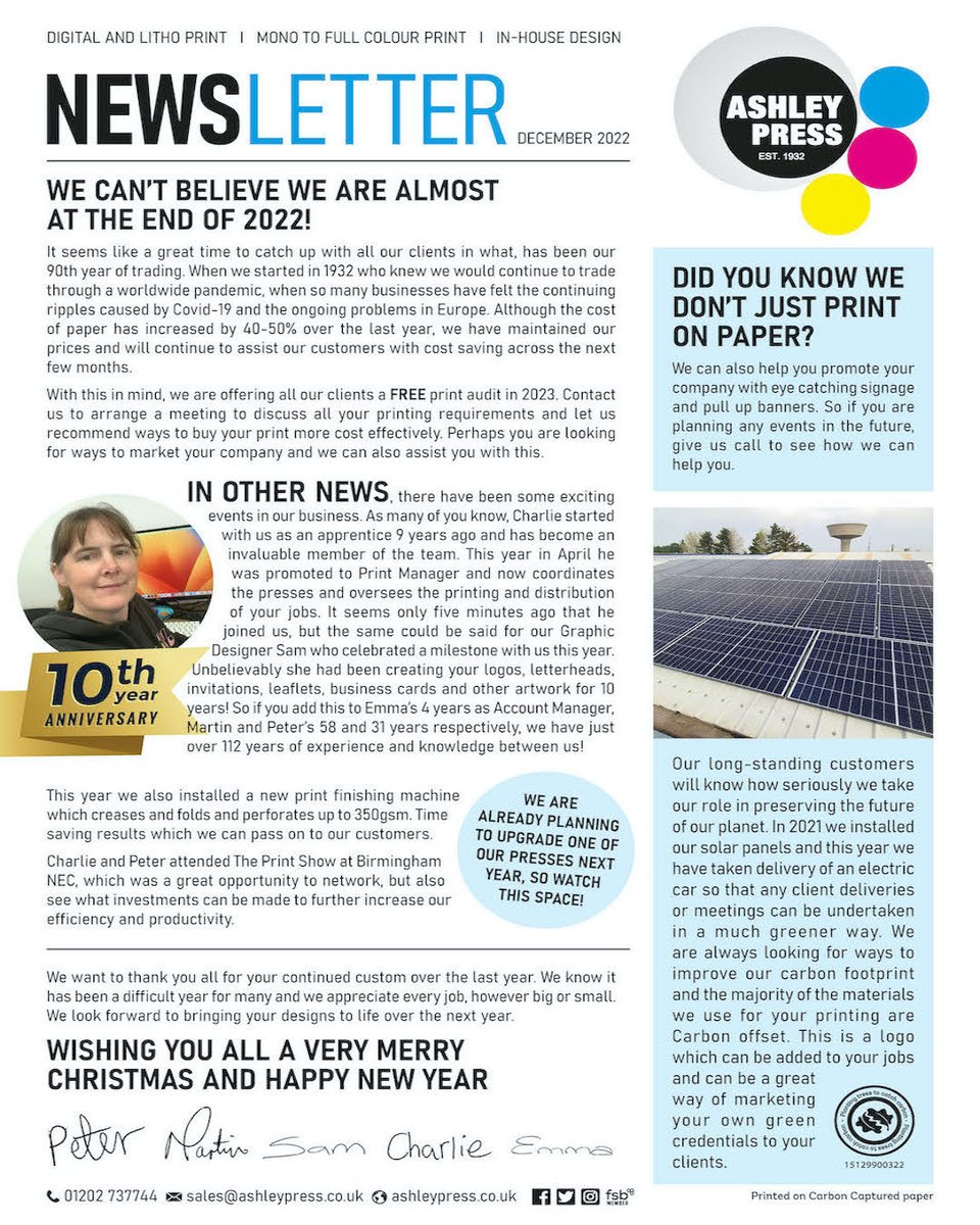 ashley_press's tweet photo. Here is our latest newsletter and review of the year
PLEASE NOTE: We will be closed for Christmas Shut down from 5pm December 22nd and return on 3rd January. We would like to wish you a Merry Christmas and a Happy New Year and thank you for your valued customer during 2022. https://t.co/CdQEQFm72m