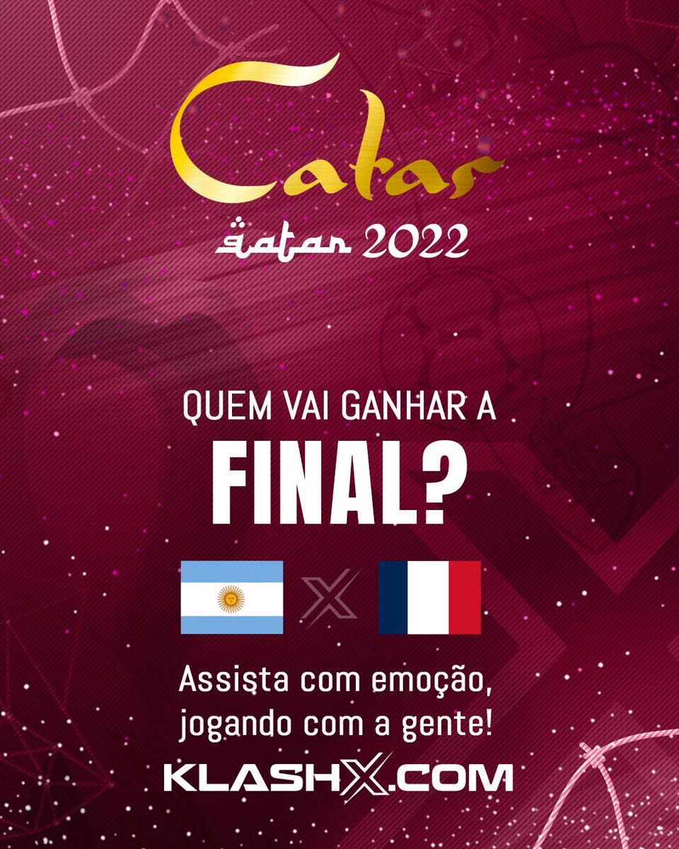 Amanhã tem a grande final da Copa do Mundo, entre França e Argentina! ⚽️

Temos odds TURBINADAS te esperando em nosso site! 🤑

Aposte já no nosso site e venha se divertir com a gente!

Link: gaming.klashx.com

#worldcup #fifaworldcup #worldcup2022 #klashx