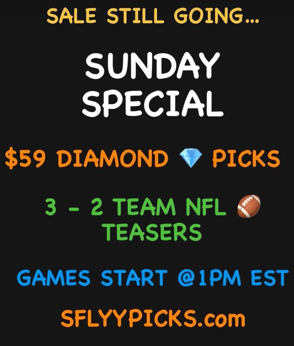 sflyypicks's tweet photo. Don't wait! https://t.co/7ef2YL53B6 
#sflyy #sflyypicks #nflpicks #gamblingtwitter https://t.co/3BTfiNW913