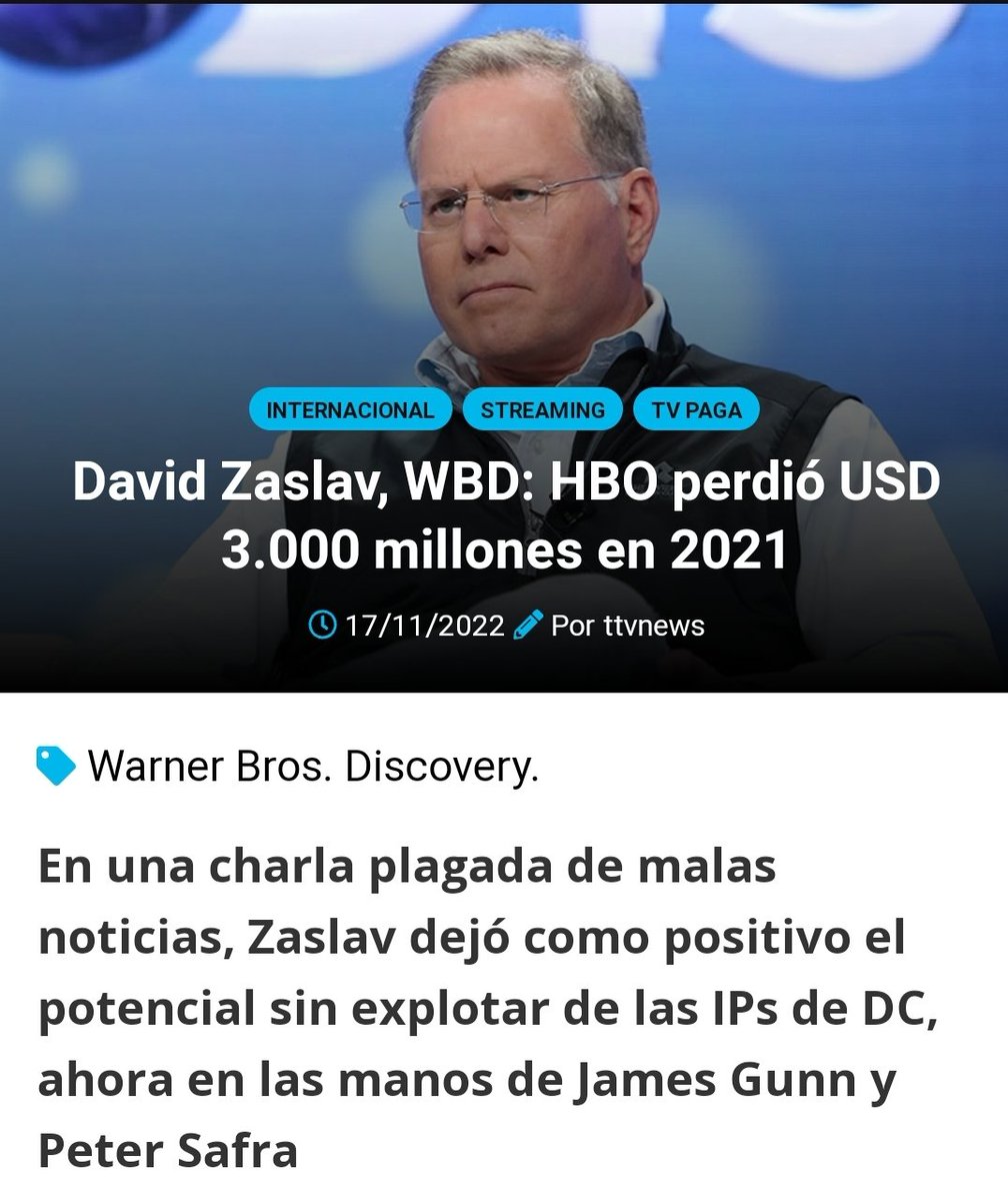 There is only one way that <a href="/DavidZaslav/">David Zaslav</a> will earn my respect and show my that he is a smart business man and true leader.
Either 1. #FireJamesGunn before the year ends or 2. Put the entire DC brand for sale to someone who knows what the fans really want #RestoreTheSnyderVerse
