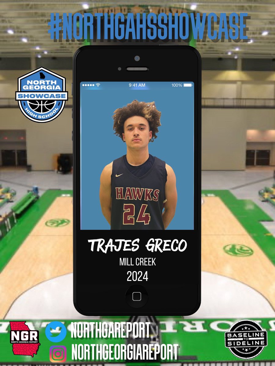 northgareport's tweet photo. Final #HSBB
@MillCreek_MBB picked up a strong win over county brethren @Meadowcreek_BB
‘24 Trajen Greco, fresh off a 7A state 🏈 title, poured in a game-high 17 points. This dual-sport player is a problem no matter the sport.
#NorthGaHsShowcase https://t.co/J2sSX4O9oC