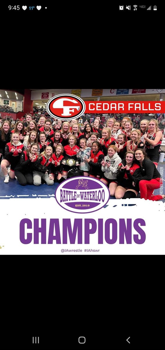 Congratulations to <a href="/cf_womenwrestle/">CF Women’s Wrestling</a> and Head Coach <a href="/alijo30/">Ali Gerbracht</a> for grabbing the Championship W @ Battle of Waterloo tonight! #gritty #iowagirl @ighsau <a href="/IWCOA_/">IWCOA</a>