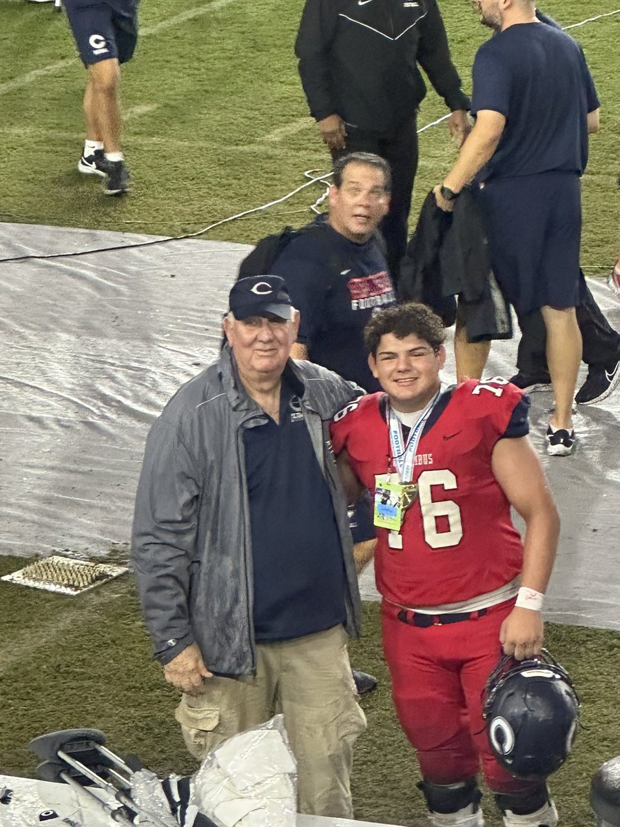 BoydBrewer11's tweet photo. My son Blake and his Grandfather. Grandpa hasn’t missed a Columbus game since 1986. He told me before the game he wouldn’t have gone except that his Grandson was playing. https://t.co/RXA22xc7Wt