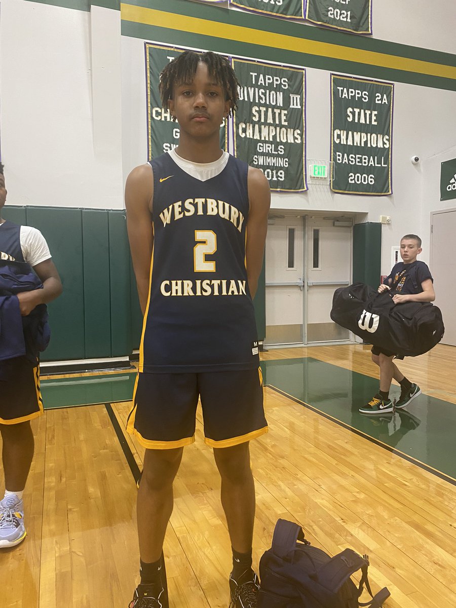 bigsloan32's tweet photo. Final. 

@ExposureOtr #ChristmasCrossover 
@XCCELERATEDSM 

Westbury Christian 55
Tyler HS 51

‘25 G Jason Scott with a team high 19 points. 

G Jaylen Trimmer (pictured) &amp; Justin Scott scored 12 points each in the win. https://t.co/8qiyDC1sO3