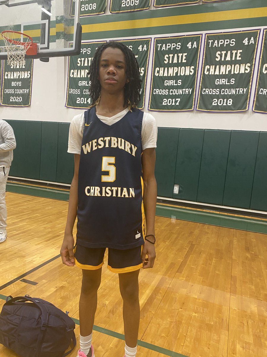 bigsloan32's tweet photo. Final. 

@ExposureOtr #ChristmasCrossover 
@XCCELERATEDSM 

Westbury Christian 55
Tyler HS 51

‘25 G Jason Scott with a team high 19 points. 

G Jaylen Trimmer (pictured) &amp; Justin Scott scored 12 points each in the win. https://t.co/8qiyDC1sO3