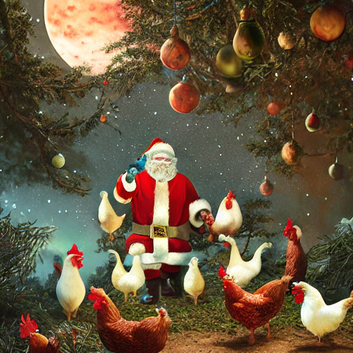 PlayACF's tweet photo. Who says Santa only plays with reindeer? Get ready for some out-of-this-world chicken fun on @PlayACF 

Join Santa and hatch your very own chicken today! 

Play now and join Santa and his feathered friends on the farm. 🎮🐔🐔🐥🐥🚀👇

#Web3Game #AlienChickenFarm #ACF #Solana https://t.co/U11p0eteAa