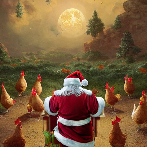 PlayACF's tweet photo. Who says Santa only plays with reindeer? Get ready for some out-of-this-world chicken fun on @PlayACF 

Join Santa and hatch your very own chicken today! 

Play now and join Santa and his feathered friends on the farm. 🎮🐔🐔🐥🐥🚀👇

#Web3Game #AlienChickenFarm #ACF #Solana https://t.co/U11p0eteAa