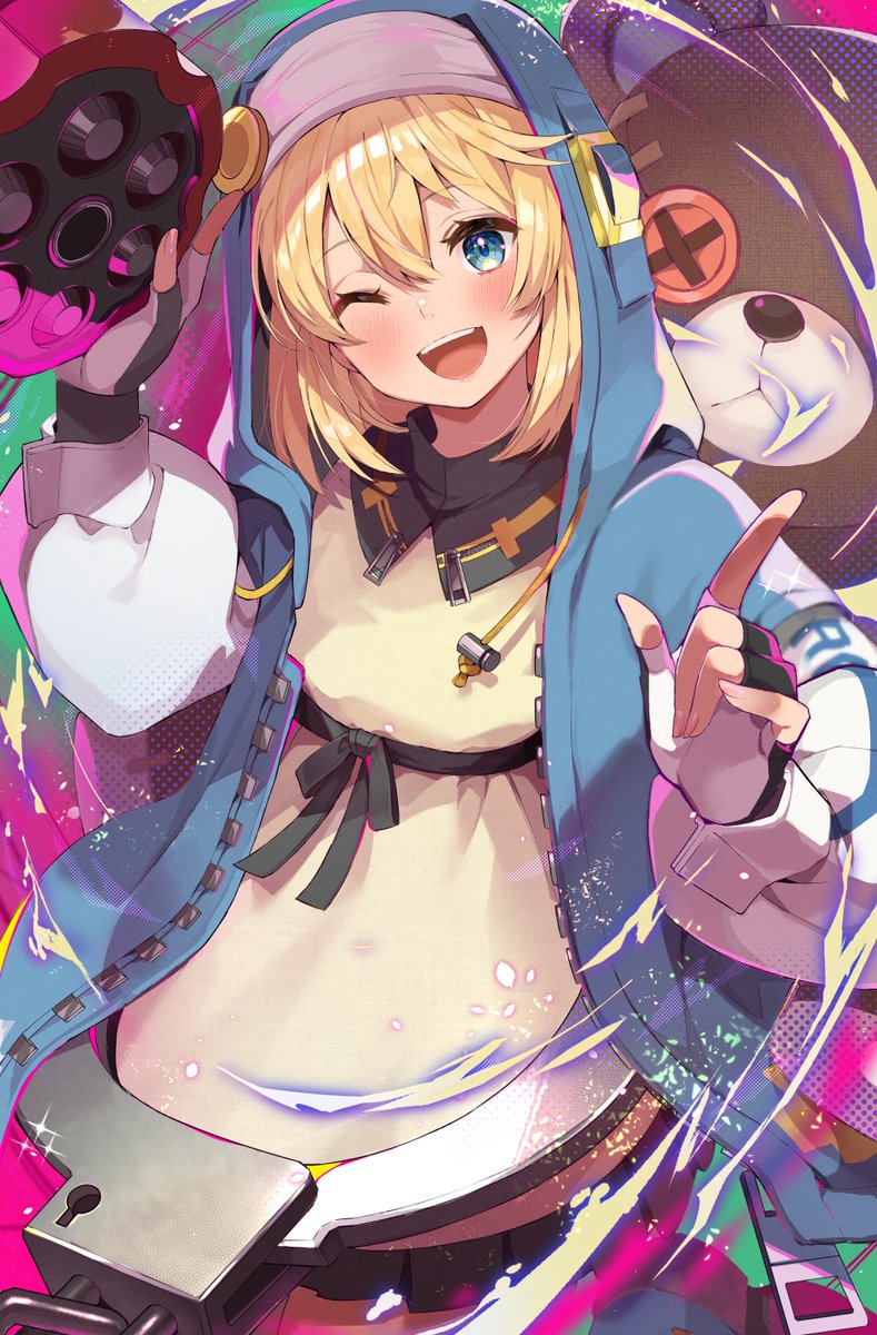 bridget (guilty gear) otoko no ko 1boy yo-yo fingerless gloves blonde hair gloves one eye closed  illustration images