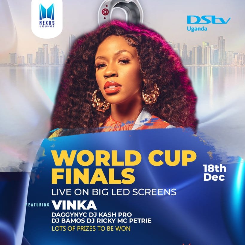 shalovettee's tweet photo. We can't afford to watch World cup finals from home right? I mean we gotta shout to the highest and then celebrate after. 
Nexus lounge najjera elese party 👯💃 good DJs, beer discounts and big bummed Vinka with us
#WCFinalWatchParty https://t.co/d4e3Q8Jocn