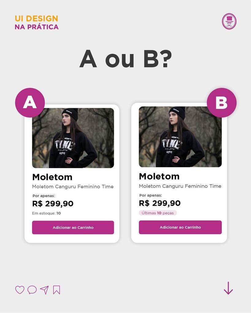 ChiefofDesign's tweet photo. A ou B? E por quê?🤔⠀
⠀
#uidesign #designdeinterface #visualdesign #teste #designgrafico #uxdesign #uiux #interfacedesign #webdesign #productdesign https://t.co/VVoDHZnWmi