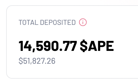 The team might be resting over the weekend but the apes aren't, over $60K of $ape is generating compound interest across 2 wallets!!!! 💰

Infinite $APE for everyone! 💸🚀

$BORED 🦍

$ape #bayc #ape #mayc #bakc #apecoin #boredapeyachtclub
