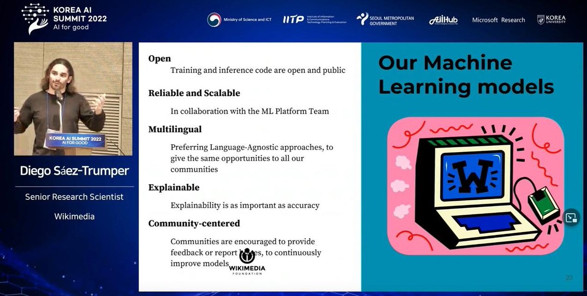 It was an honor to be invited to present our work at Responsible AI track at the Korean AI summit in Seoul. Thanks <a href="/nekozzang/">Mia Cha</a>  for inviting me! Looking forward to keep collaborating with you and your amazing students! Find the full presentation here: youtu.be/oQfNZECt-uc?t=…