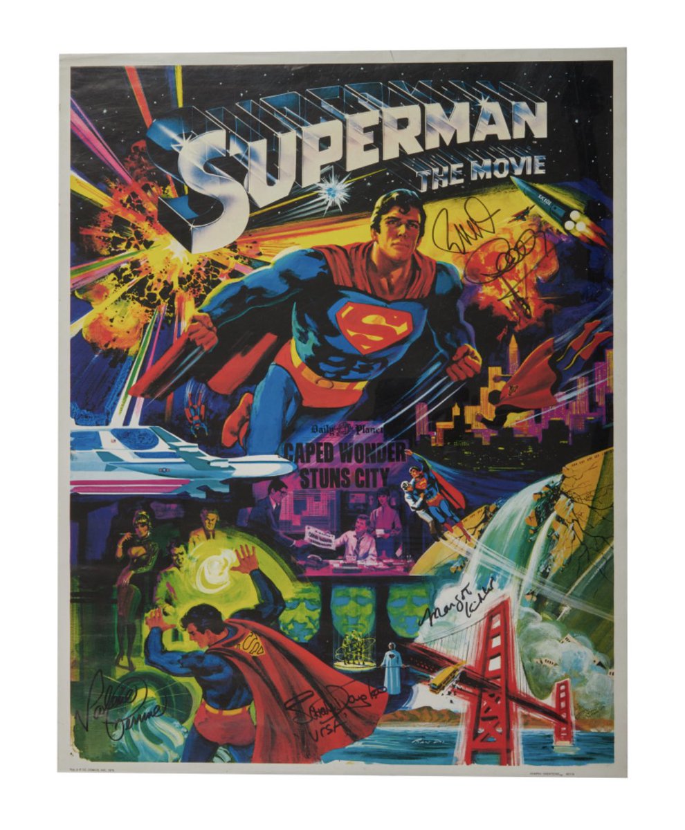 Bid on this rare original United States theatrical release poster for the film Superman signed by Valerie Perrine, Richard Donner, Margot Kidder and Sarah Douglas. A Portion of the proceeds goes towards my Parkinson’s care. Bid Now! Retweet!💋 #superman 

julienslive.com/auctions/catal…