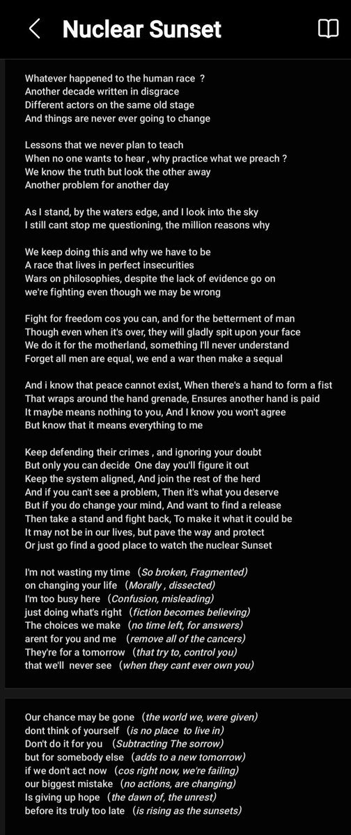 crackmothband's tweet photo. Here's a rewrite of the lyrics for the new song. The vocals and mastering will be done tomorrow ready for a pre Xmas release. I hope you enjoy it as much as I have making it 🤘👍👌
#punkrock #punk #punks #lyrics #punklyrics #songlyrics #songwords #punkpoetry #politicallyrics https://t.co/KKnJnRkWV9
