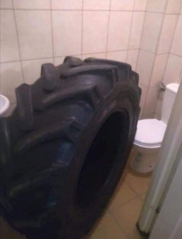 why is the tire taking a shit