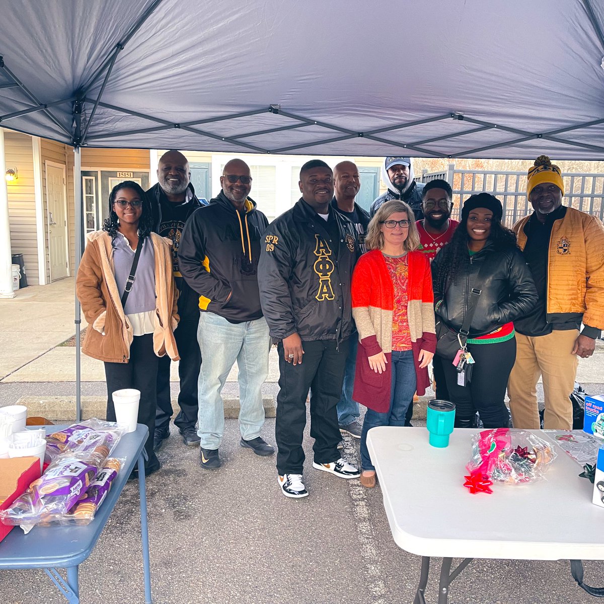 Awesome time at Broadwater Townhomes during the 2nd annual Christmas gift distribution today! Special thanks to the Alpha brothers of Nu Omicron Lambda, for collecting over 200 gifts for the community! Thanks Ann Coker, School Board Chair & our Chester Y board for their support.