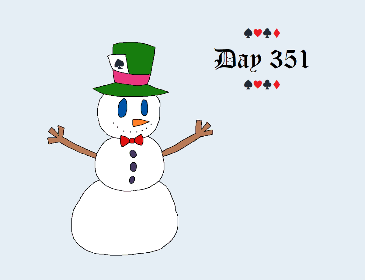 JosieRiki's tweet photo. Day 351 - A snowman is wearing the Mad Hatter's hat.
#2022project #AliceInWonderland #snowman #hat https://t.co/SOVme31t1t