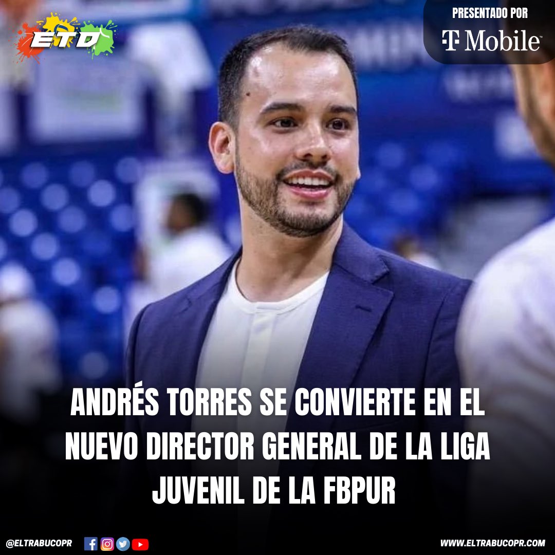 eltrabucopr's tweet photo. ‼️ EL TRABUQUEO DEL DÍA ‼️
Andrés Torres se convirtió en el nuevo director general de la Liga Juvenil de la Federación de Baloncesto de Puerto Rico, luego de ser certificado por el Comité de Elecciones.
#fbpur #puertorico
Presentado por: @TMobilePR https://t.co/4DMUd0uR13