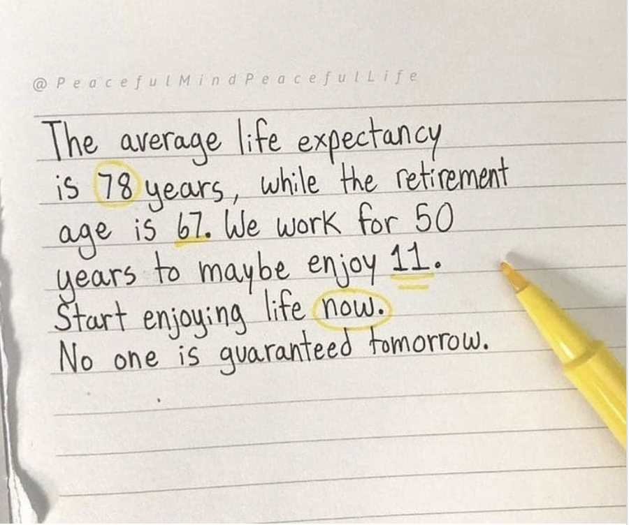 Life isnt a listicle that needs to be checked off. 
Live, Laugh, Love....