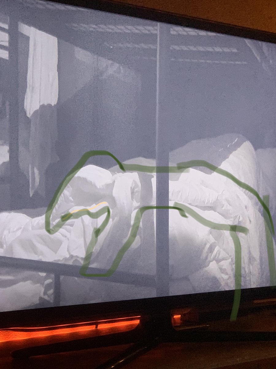 Het lijkt net of dat hier aan het voeteneind nog een persoon ligt 😅 creepy 😱#eenjaarvanjeleven