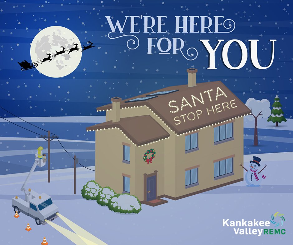 KVREMC's tweet photo. Even during the holidays, Kankakee Valley REMC's line workers are ready to respond to whatever comes your way! It doesn’t matter if it’s repairing a downed power line, installing a new meter, or even giving Santa a helping hand. 24/7, 365 days a year … https://t.co/1KBfvs47de