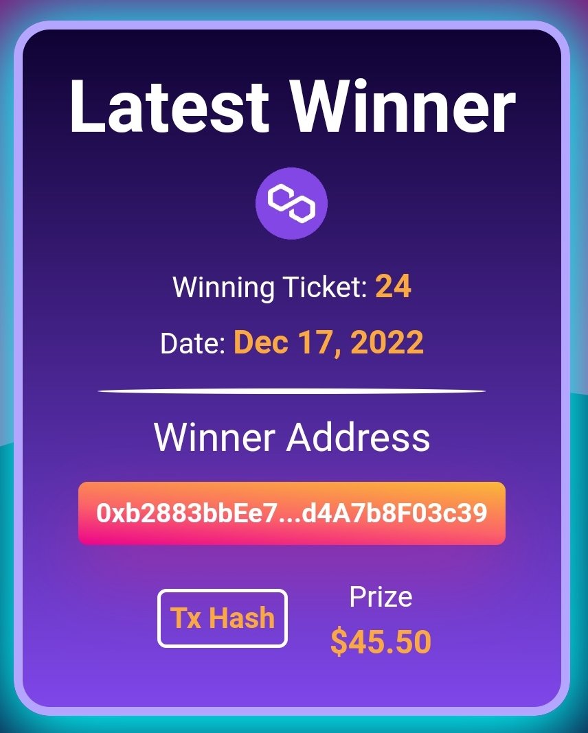 defi_lotto's tweet photo. Congratulations to this week's contest winner.
We also sent out 4 DeFiGirls (2 each) to these two wallets:
0xd0e9a6deeB289bC20c5C09C2e37049D188C263e3
0xb2883bbEe7bF431E7d7b52Bb8f4Dd4A7b8F03c39
@mathgril, send us your wallet address via DM so we can airdrop you a #DeFiGirl NFT https://t.co/l0DVEVL4mQ