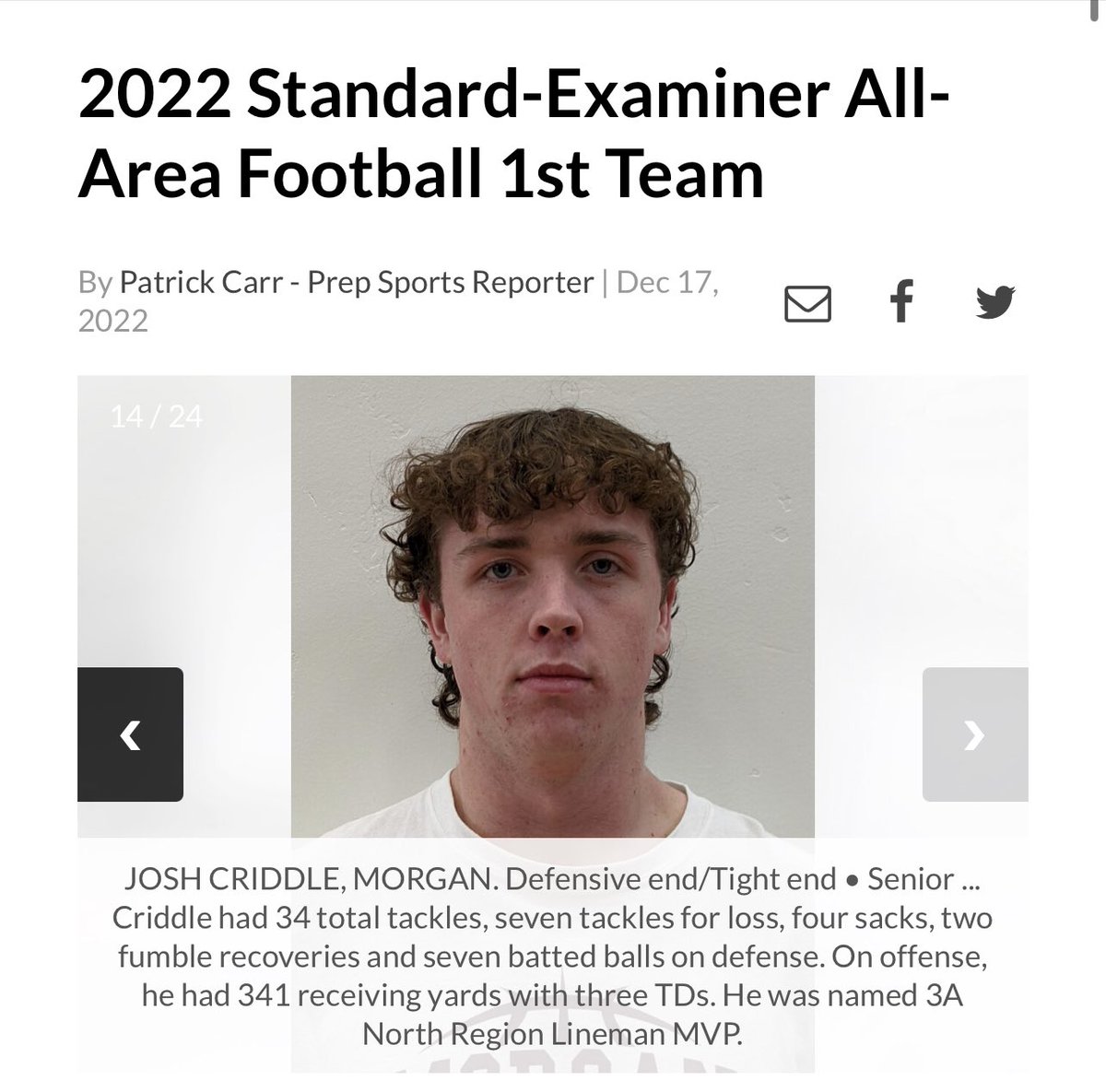 Grateful to he named 1st team All Area! 
Thanks to all the coaches who helped me