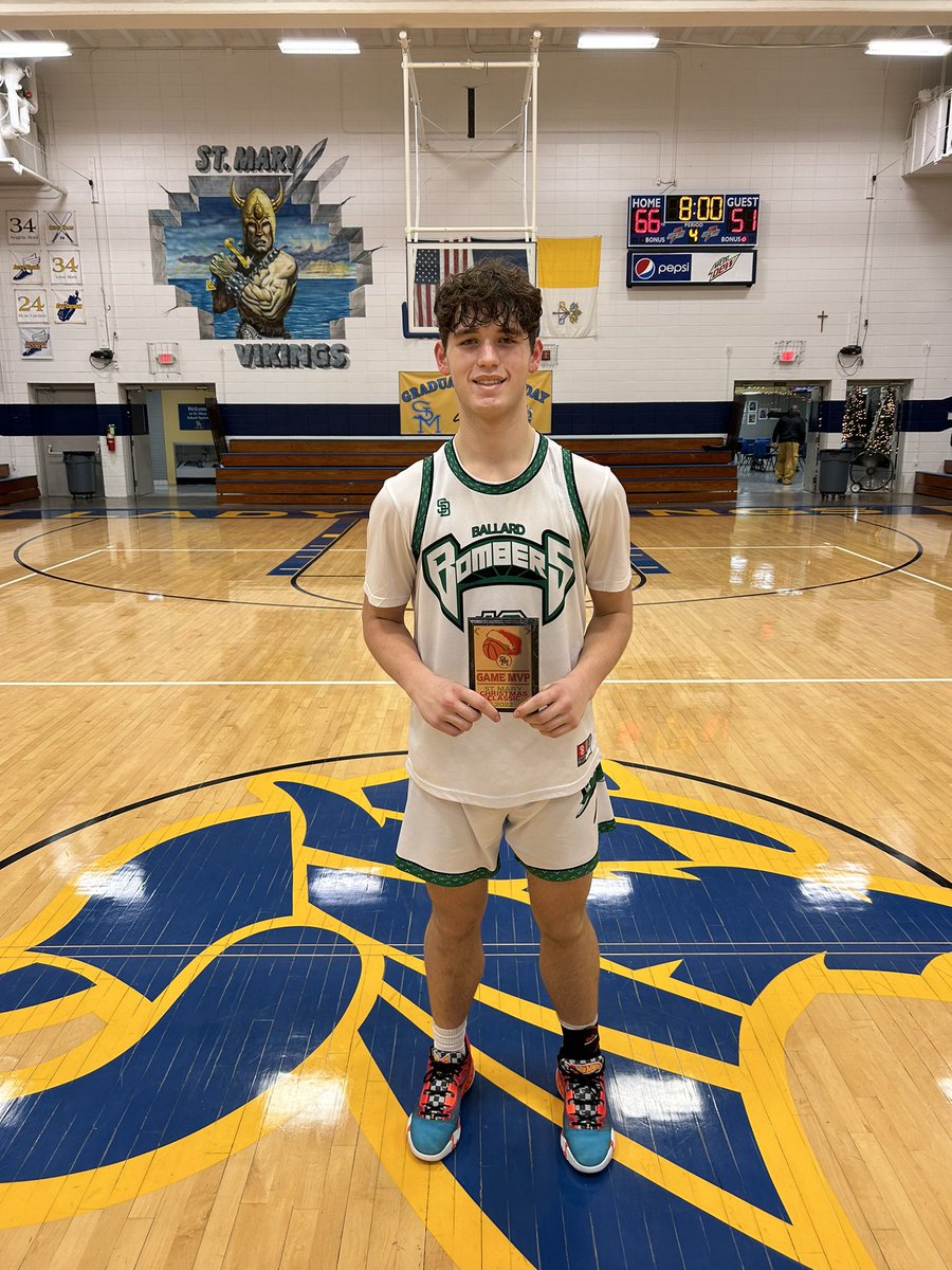 HolidayHoops26's tweet photo. Game MVP: Ballard Memorial Sophomore Jace Birney finished with 17 points https://t.co/YUCwLtZB8D