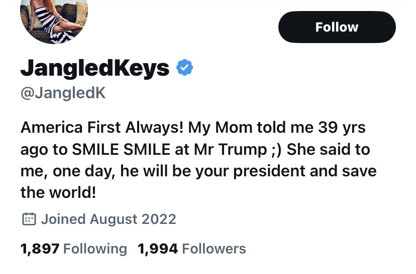 nudo88's tweet photo. @JangledK @Sueworld @CovidDataReport All I have to do is just look at your profile and shake my head. A President that almost destroyed America and spreads discord. Kinda expect it from you too. https://t.co/gzkSQyv5dM