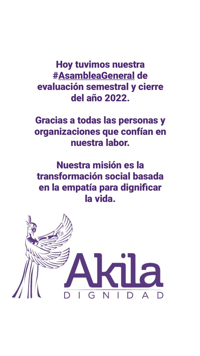 AkilaDignidad's tweet photo. 🟧 Organización construida desde el corazón, la experiencia y el conocimiento emancipador.
Por un tejido social más amplio que en la Región nos permita construir redes sólidas se dignificación.
#DDHH #DDHHyN #Dignidad #AkilaDignidad #Empatía https://t.co/8Xz60bZlg0
