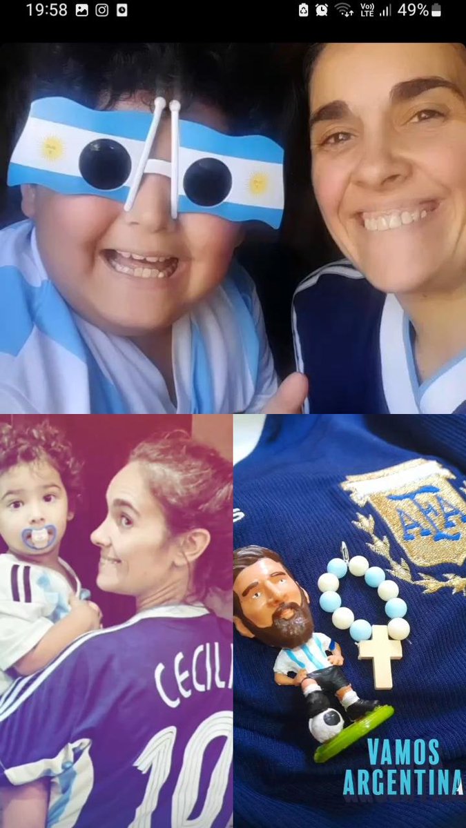IaconoCeci's tweet photo. Tengo 37 años. Nunca los vi salir campeón. Siempre fui muy futbolera, pero esto es diferente. Es una locura hermosa. Estoy viviendo junto a mis hijos un momento único q soñamos todos. Lloro con cada video y cada canción. Estoy llena de cabalas. Es hermoso.Vamos @Argentina 💙🤍💙 https://t.co/Vo1ajaQYAQ
