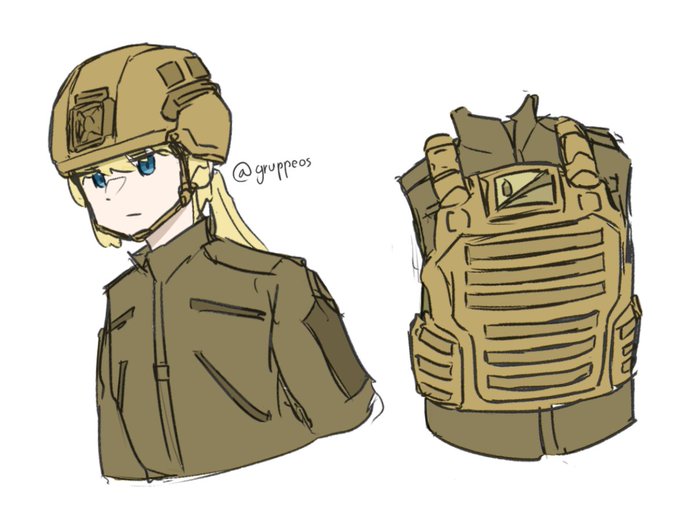 たまにはミリタリーな感じの絵描くのも楽しい 
