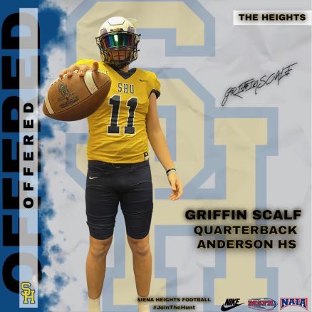 Griffin Scalf (@griffinscalf) on Twitter photo Special thanks to <a href="/SienaHeightsFB/">Siena Heights University Football</a> for a great visit and tour of campus today. Loved the energy from <a href="/CoachKohn12/">Matt Kohn</a> <a href="/CoachOz/">Rick Osborn</a> <a href="/CoachCZT/">Cameron Thompson</a>, and <a href="/CoachShaah/">Coach Shaah</a>. Thank you for a great time. <a href="/CoachEvanDreyer/">Evan Dreyer</a> <a href="/_AHS_Football/">Anderson Football</a> Special thanks to <a href="/SienaHeightsFB/">Siena Heights University Football</a> for a great visit and tour of campus today. Loved the energy from <a href="/CoachKohn12/">Matt Kohn</a> <a href="/CoachOz/">Rick Osborn</a> <a href="/CoachCZT/">Cameron Thompson</a>, and <a href="/CoachShaah/">Coach Shaah</a>. Thank you for a great time. <a href="/CoachEvanDreyer/">Evan Dreyer</a> <a href="/_AHS_Football/">Anderson Football</a>