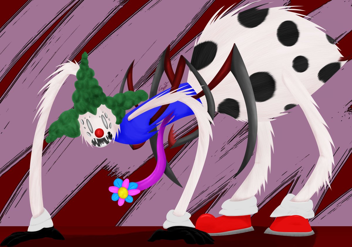 eromirg's tweet photo. A old Spider Clown piece I did a long time back. Look at him, isn't he just the cutest? <3 https://t.co/ArTasc7YJo