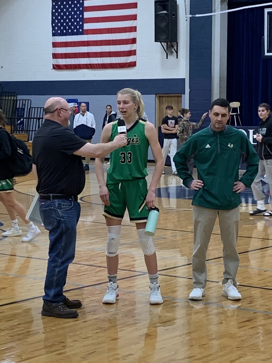 Regis wins a STRONG game 60-55 over Columbus Catholic. ⁦<a href="/AshleyChilson33/">Ashley Chilson</a>⁩ leads the way with 22 points, Emma Kline with 11 and Cara Olson with 10
