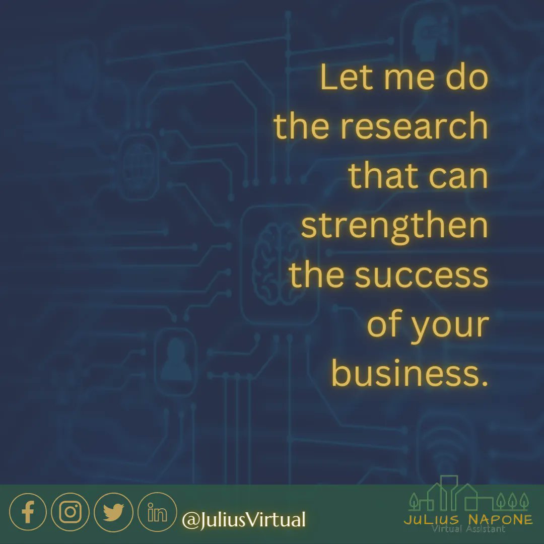JLSNPN's tweet photo. Market research or web research is a tool that successful business owners utilize to stay on top of trends, make wiser decisions, and keep the industry's competitive edge. 📈💰
The struggle is over, Let me help you.  

#gvacatarman #JNapz #webresearch #virtualassistant https://t.co/r0H0GrO4dF