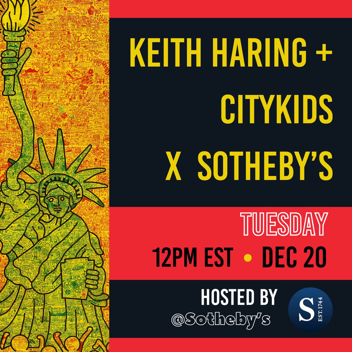 We are delighted to discuss the first ever Keith Haring NFT with Sotheby’s own <a href="/_db111/">Davis Brown | Sotheby’s</a> and the <a href="/KeithHaringFdn/">Keith Haring Foundation</a> in a special Twitter Space! 🤝

When : 12PM EST, Tuesday, December 20th

Where : x.com/i/spaces/1YpKk…
