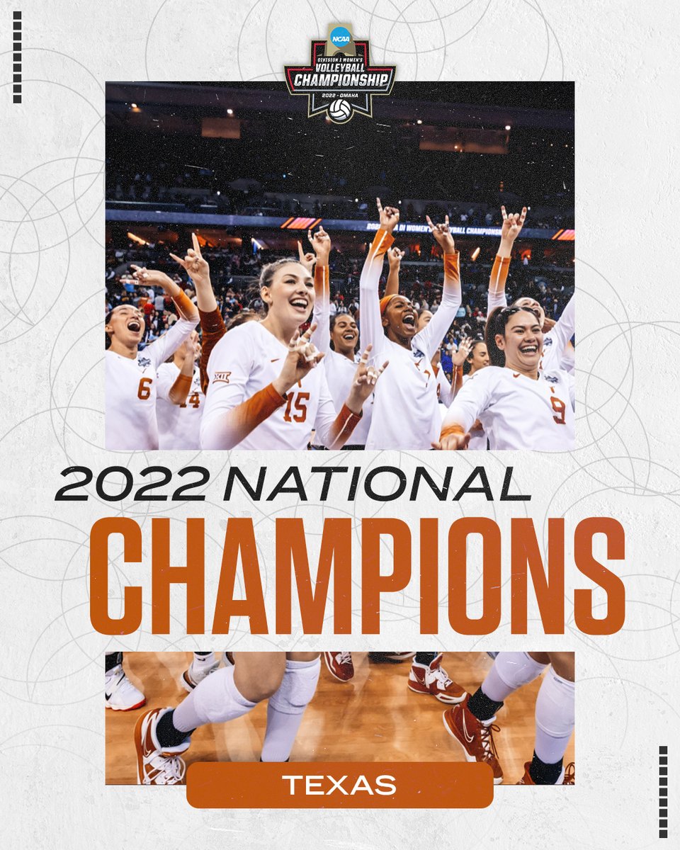 espn's tweet photo. THE HORNS ARE BACK ON TOP 👑 

@TexasVolleyball is the 2022 @NCAAVolleyball National Champion! https://t.co/jRubFqcJhy