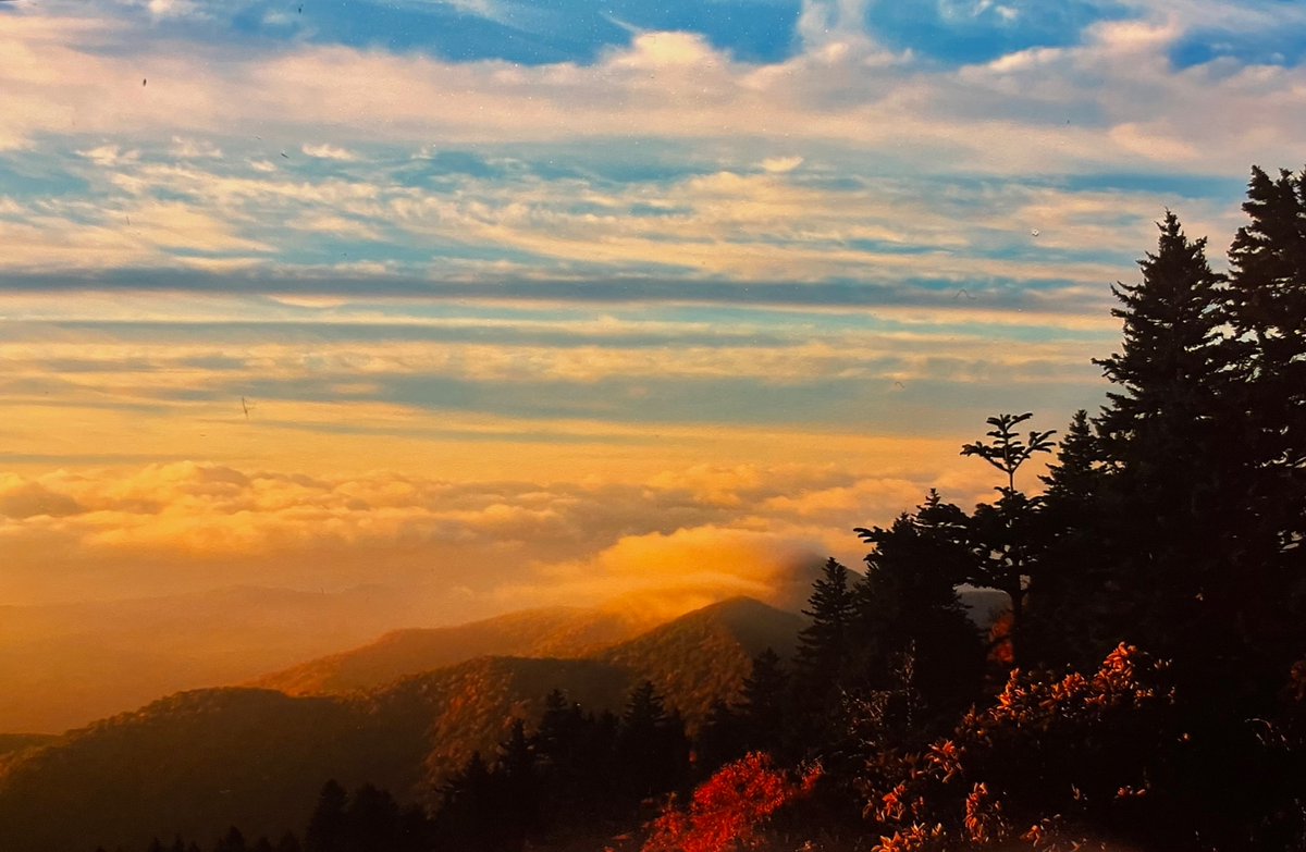 Sunrise sidelight on the Blue Ridge Parkway, North Carolina