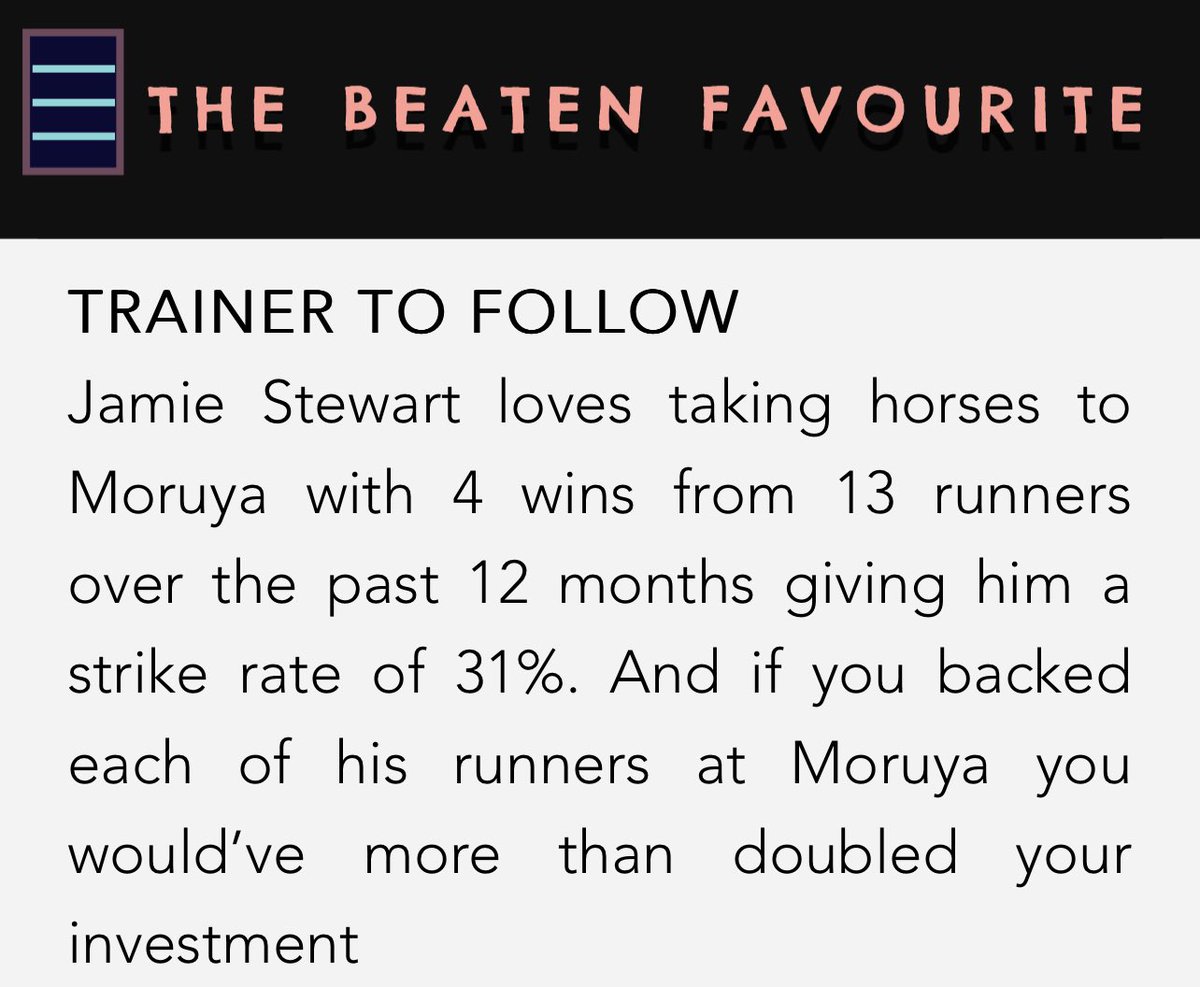 TBF Key Stat for Moruya today ⬇️ 

Grab Tips &amp; Trackwalker ➡️ thebeatenfavourite.com/post/sunday-ti…