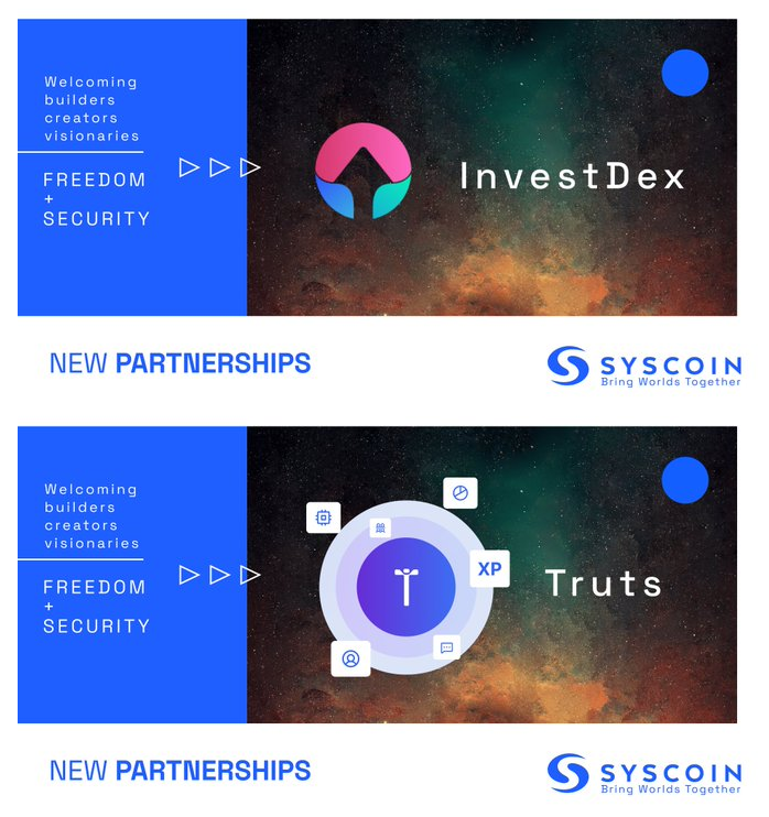 Hayess5178's tweet photo. #Syscoin $SYS is built to last. That's just one reason projects continue to partner with them🤝. #Syscoin is the future🌍.
Welcome @trutsxyz and @InvestDexio to the @syscoin family 🔥.
#Truts article https://t.co/BaNRwoxuys
#InvestDex article https://t.co/Hi3mGJeBR8
#Bitcoin https://t.co/bSMLgDO0ew