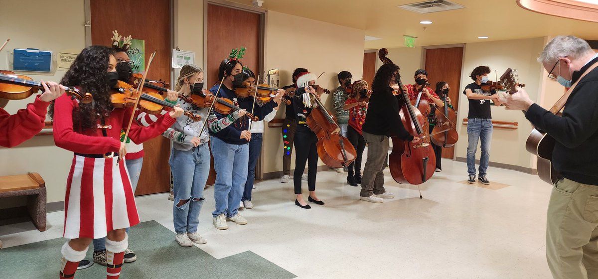 Mojo_Orchestra's tweet photo. These kids! During their Christmas vacation, #SatinStrings are bringing Christmas joy to those who donβt have a lot right now. Thanks to @OdessaRegional Medical Center for allowing us to perform! Merry Christmas π to all! #GoMojoOrchestra https://t.co/c9hXI8n1oI