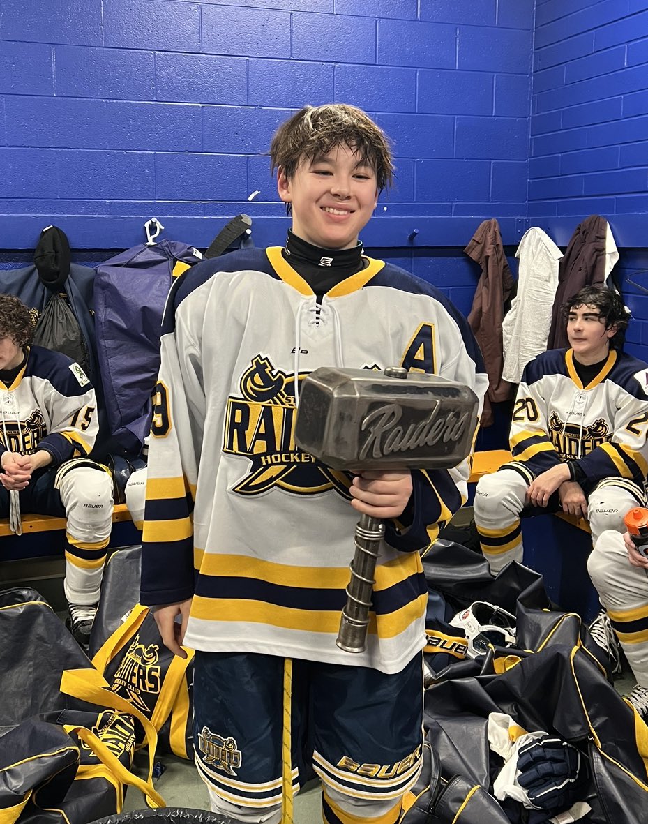 RaidersRoyals's tweet photo. Player of the game with 2 goals and 1 apple Tristan Hwang! #raiderpride #everythingwithpurpose https://t.co/GjXUzc2pP2