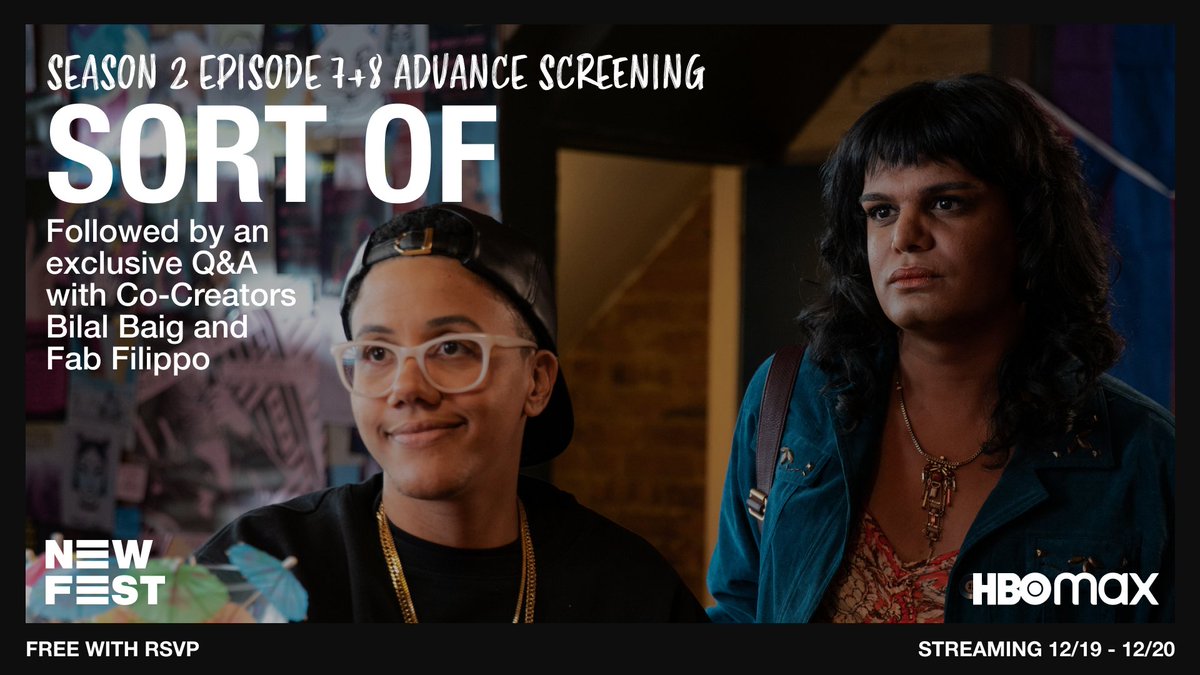 We are SORT OF excited about something FREE starting tomorrow... 😉

Join <a href="/NewFestNYC/">NewFest</a> for advance screenings of #SortOfMax S2 EP 7 + 8 🎁 PLUS a Q&amp;A facilitated by the hilarious <a href="/dlocokid/">D'Loco Kid (D'Lo)</a> with Co-Creators Bilal Baig + Fab Filippo 👀 newfest.org/sortofseason2a…