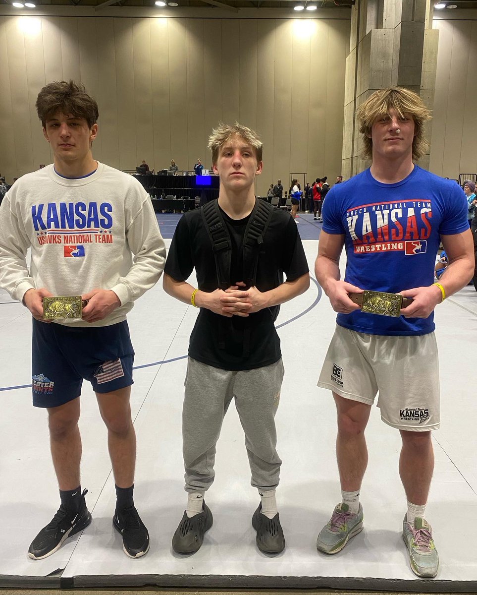 STA_Wrestling's tweet photo. Another great weekend!

KC STAMPEDE
12th place out of 68 teams with only 5 wrestlers!
Allen 8th @ 132
Elmore CHAMP @ 165🥇
Sean Carroll CHAMP @ 190🥇

JOCO CLASSIC
Team 13th
Gallet 2nd @ 106
Rizzi 3rd @ 157
Hart 6th @ 165
Slaughter 2nd @ 175

#SaintsWrestling @GoAquinasSaints https://t.co/V1F6ZMKWch